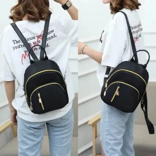 Nylon Fashion School Bag Black Backpack Teenage Girl Mini Shoulder Bag For Girls Travel Shoulder Bag Rucksack Women