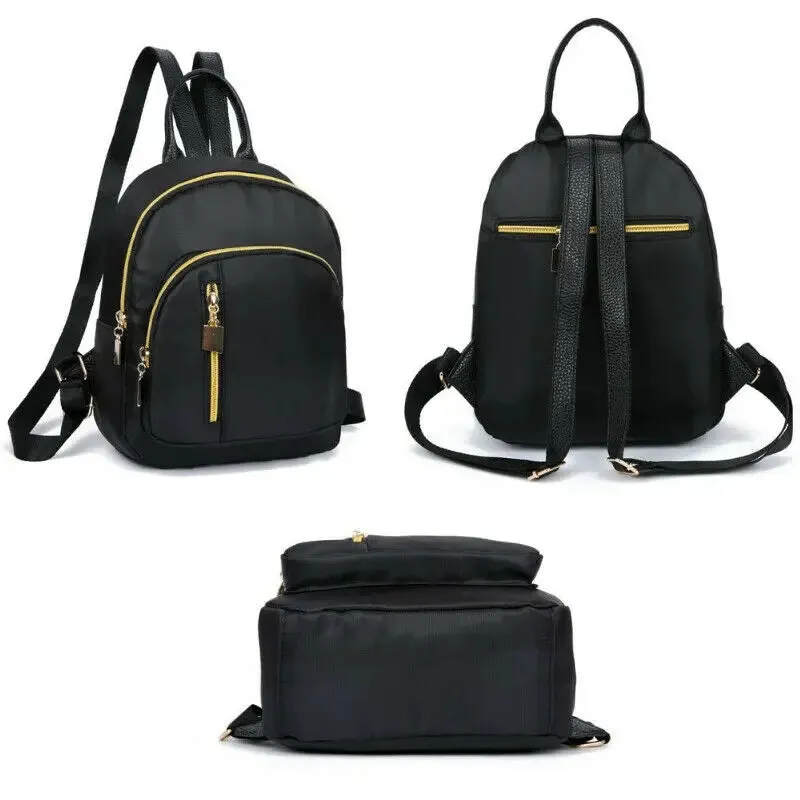 Nylon Fashion School Bag Black Backpack Teenage Girl Mini Shoulder Bag For Girls Travel Shoulder Bag Rucksack Women
