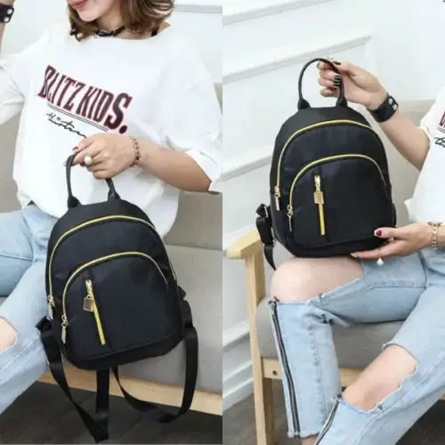 Nylon Fashion School Bag Black Backpack Teenage Girl Mini Shoulder Bag For Girls Travel Shoulder Bag Rucksack Women