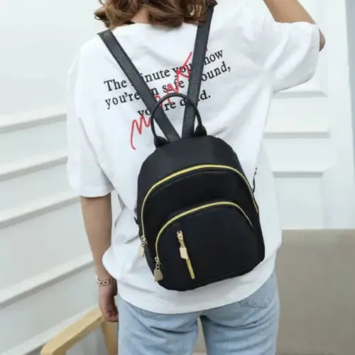 Nylon Fashion School Bag Black Backpack Teenage Girl Mini Shoulder Bag For Girls Travel Shoulder Bag Rucksack Women