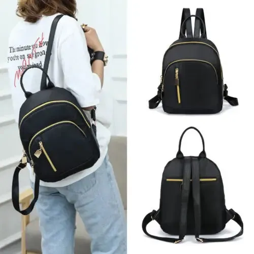 Nylon Fashion School Bag Black Backpack Teenage Girl Mini Shoulder Bag For Girls Travel Shoulder Bag Rucksack Women