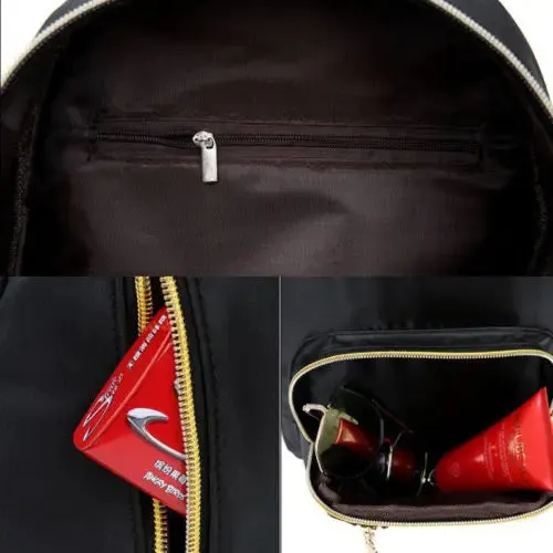Nylon Fashion School Bag Black Backpack Teenage Girl Mini Shoulder Bag For Girls Travel Shoulder Bag Rucksack Women