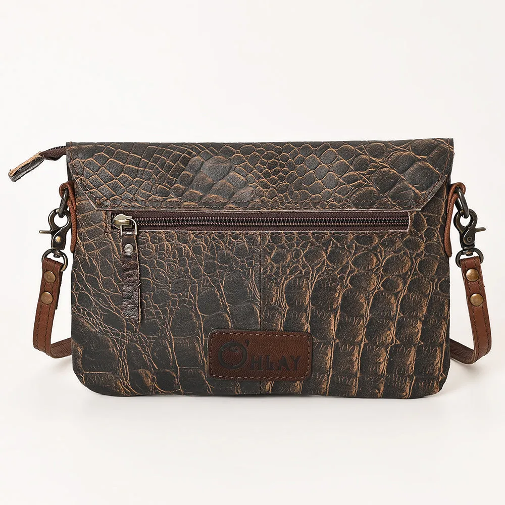 Ohlay Bags OHG173 Clutch Hand Tooled Genuine Leather Women Bag Western Handbag Purse