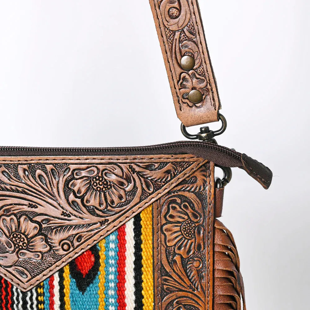 Ohlay Saddle Blanket Tooled Leather Clutch