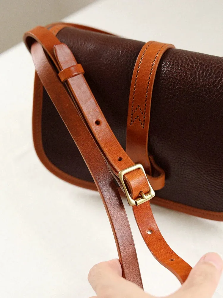 Oil Wax Leather Saddle Bag