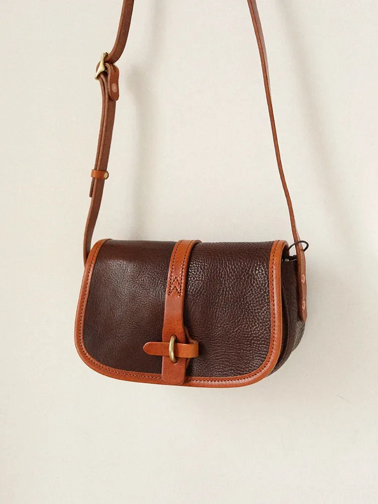 Oil Wax Leather Saddle Bag