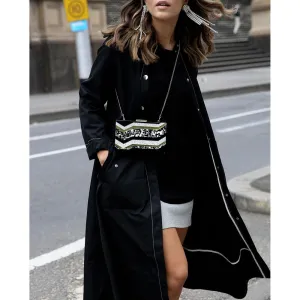 Olga Berg Camilla Glitter Acrylic Clutch in Black