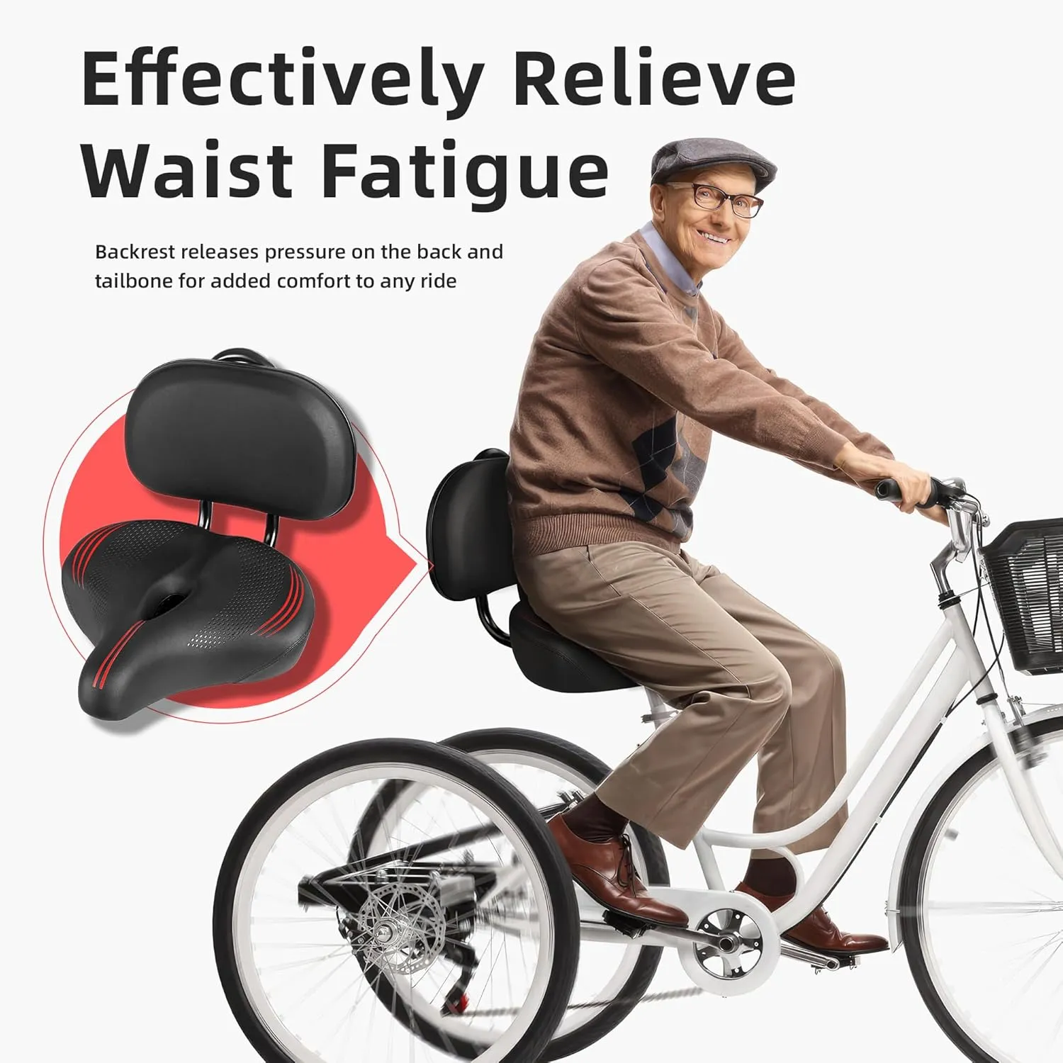 Oversized Bike Seat for Peloton Bike & Bike , Comfort Seat Cushion Compatible with Peloton, Road or Exercise Bikes, Bicycle Wide Saddle Replacement for Men & Women, Accessories for Peloton
