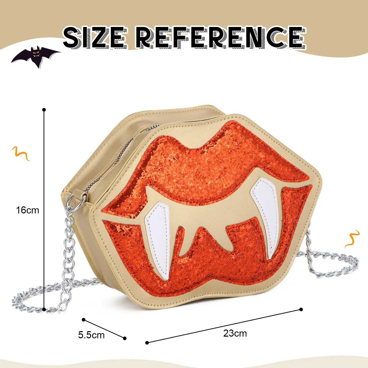 Oweisong Novelty Halloween Purse for Women Fun Shaped Lip Shoulder Bag Devil Handbag Ghost Crossbody Bag
