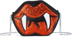 Oweisong Novelty Halloween Purse for Women Fun Shaped Lip Shoulder Bag Devil Handbag Ghost Crossbody Bag