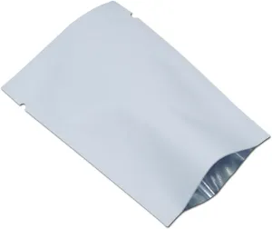 PABCK 1000 Pieces 2.75x3.9 inch (Inside Size 2.4x3.5 inch) White Metallic Mylar Foil Open Top Sealable Bags Vacuum Heat Seal Pouches for Food Storage Packaging with Tear Notches