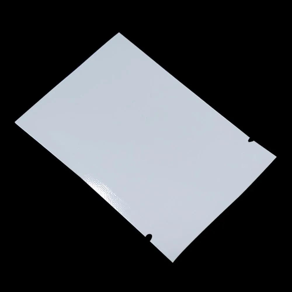 PABCK 1000 Pieces 2.75x3.9 inch (Inside Size 2.4x3.5 inch) White Metallic Mylar Foil Open Top Sealable Bags Vacuum Heat Seal Pouches for Food Storage Packaging with Tear Notches