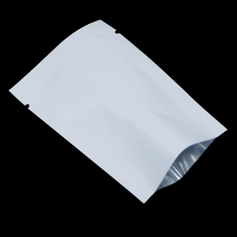 PABCK 1000 Pieces 2.75x3.9 inch (Inside Size 2.4x3.5 inch) White Metallic Mylar Foil Open Top Sealable Bags Vacuum Heat Seal Pouches for Food Storage Packaging with Tear Notches