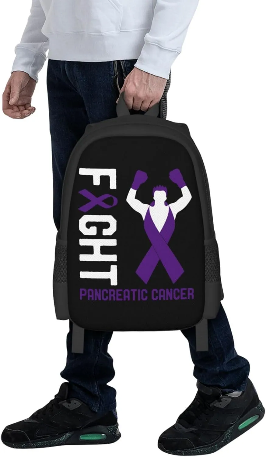 Pancreatic Cancer Awareness Backpack Lightweight Large Capacity Laptop Backpack Travel Backpacks for Unisex