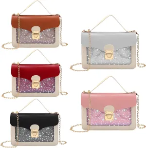 Paterr 5 Pcs Little Girls Purses Kids Crossbody Purses Princess Chain Purse Cute Girl Chain Bag Gifts for Kids Girls Women