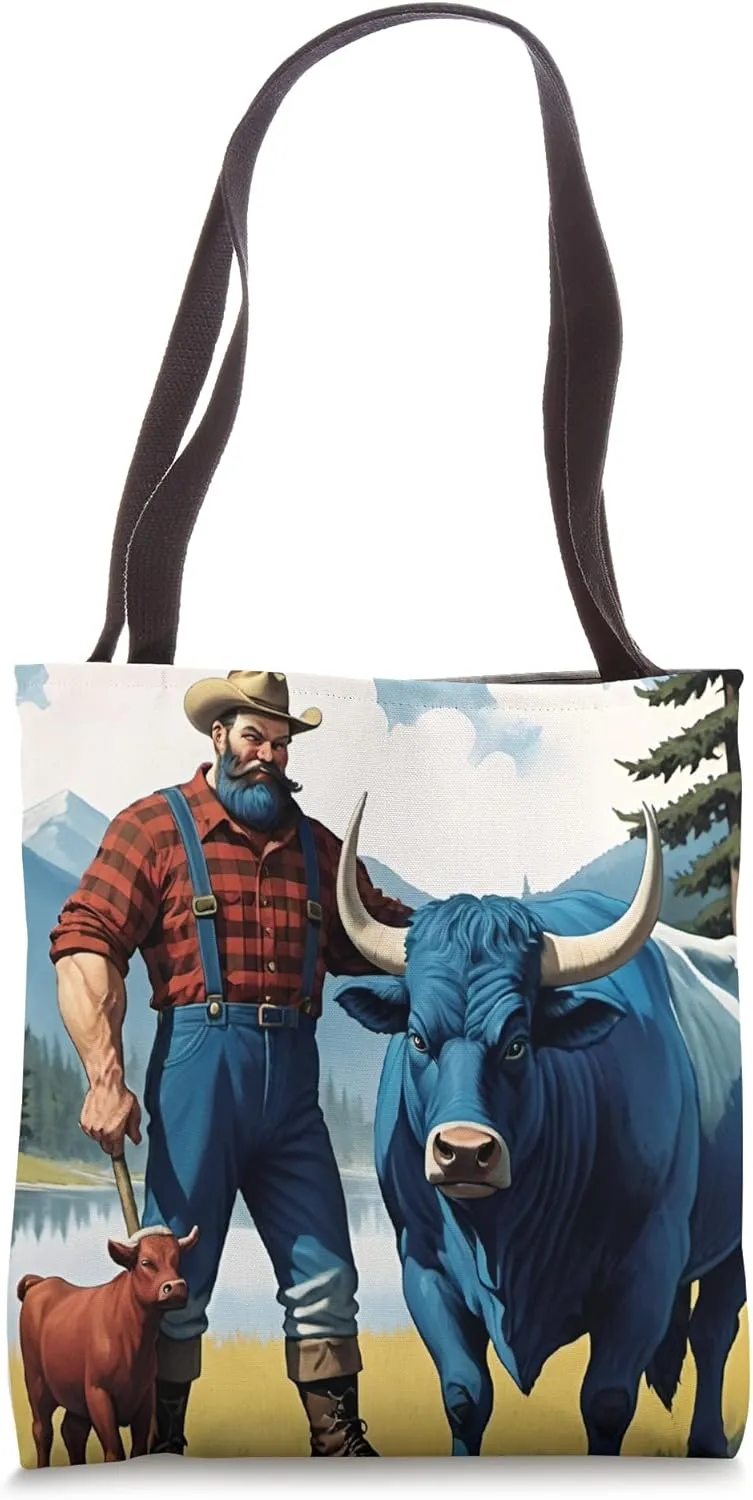 Paul Bunyan & Babe The Blue Ox By The Lake Tote Bag