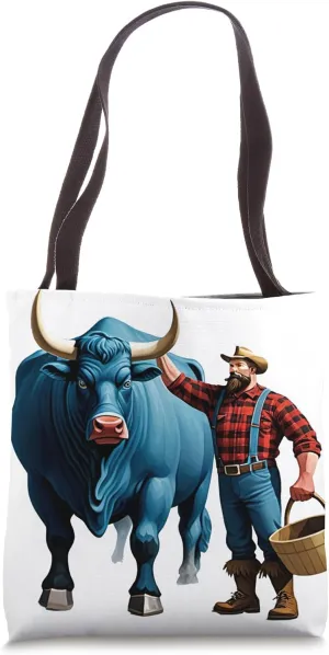 Paul Bunyan & The Tall Babe The Blue Ox Tote Bag