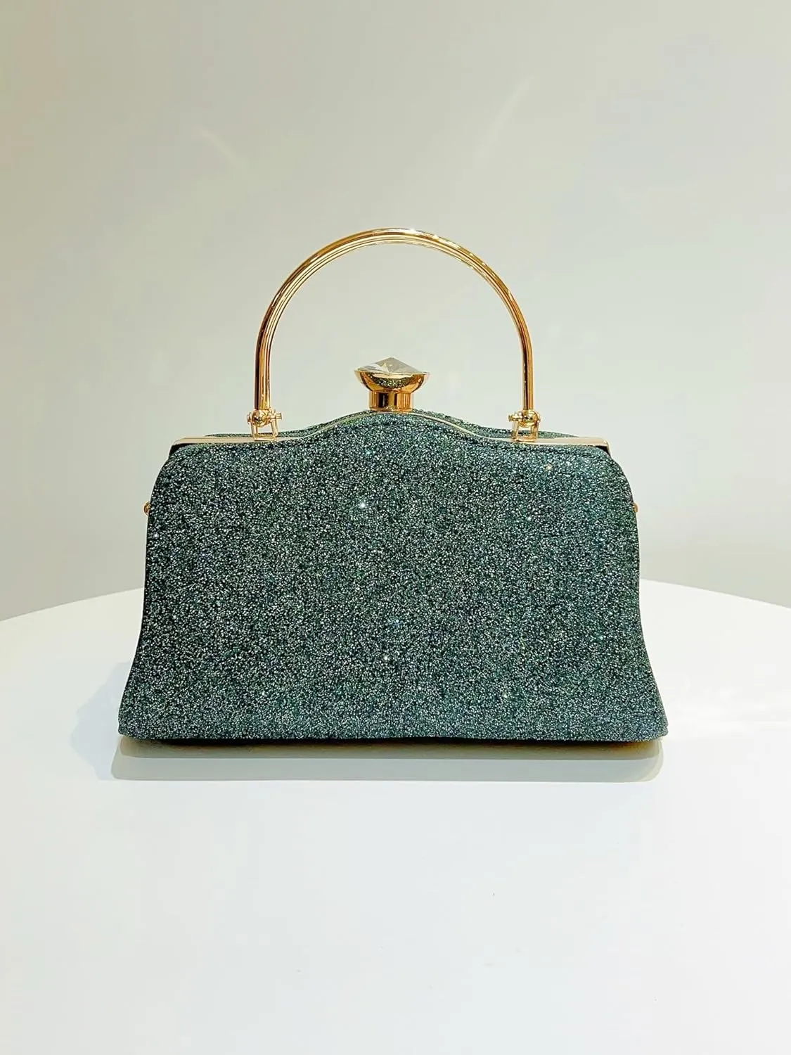 ‌Peacock-Embellished Women's Handbag with Removable Strap & Acrylic Gems - Polyester-Lined（5 Colors）