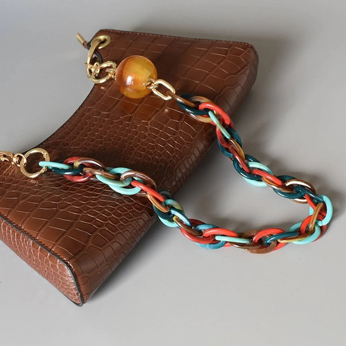 Percy Acrylic Link Purse Strap 15.7"