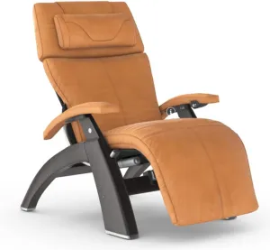 Perfect Chair Human Touch PC-610 Omni-Motion Classic Power Recline Zero Gravity Recliner Supreme Upholstery Package Dark Walnut Wood Stain - Saddle Premium Leather