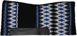 Performance Wool Top Contour Horse Saddle Pad | Enhances Comfort | Vibrant Navajo Design | Contoured Fit | Synthetic Fur Fleece Lining