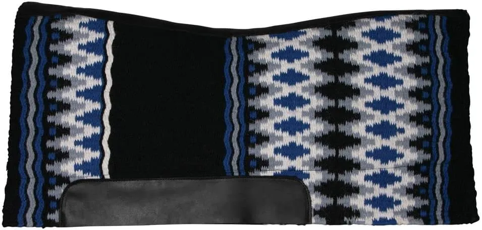 Performance Wool Top Contour Horse Saddle Pad | Enhances Comfort | Vibrant Navajo Design | Contoured Fit | Synthetic Fur Fleece Lining