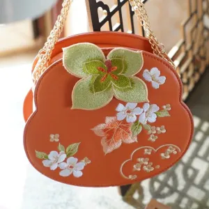 Persimmon Embroidered Crossbody Bag