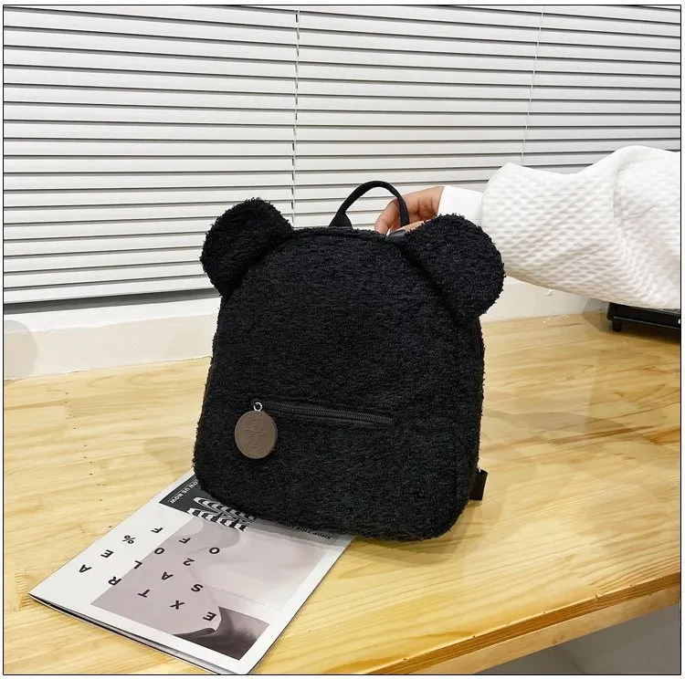 Personalised Bear Backpacks Custom Name Portable Children Travel Shopping Rucksacks Women's Cute Bear Shaped Shoulder Backpack
