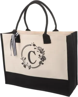 Personalized Bridesmaid Bag Decorative Tote Bag for Wedding Beach Party Large Capacity Handle Letter Design