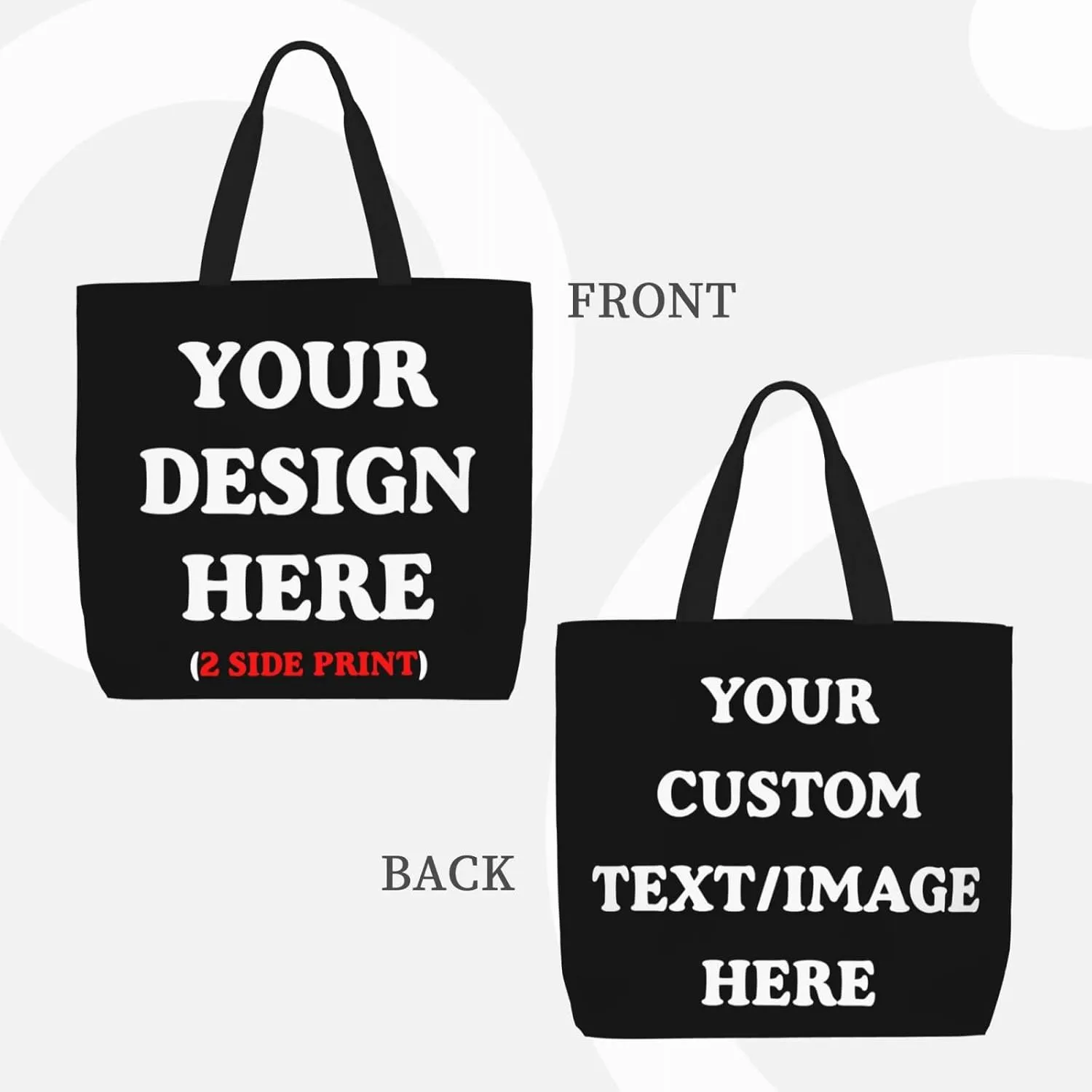 Personalized Custom Tote Bag For Travel & Business - Add Your Design - Reusable Shoulder Bag For Women