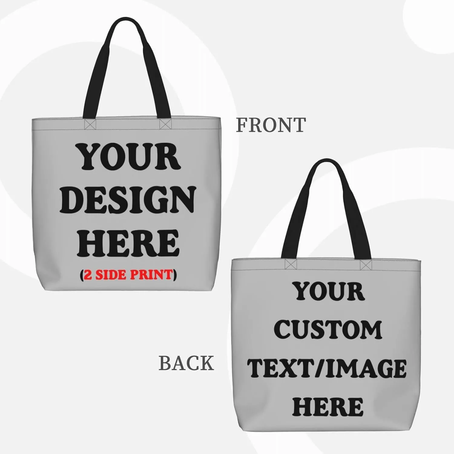 Personalized Custom Tote Bag For Travel & Business - Add Your Design - Reusable Shoulder Bag For Women
