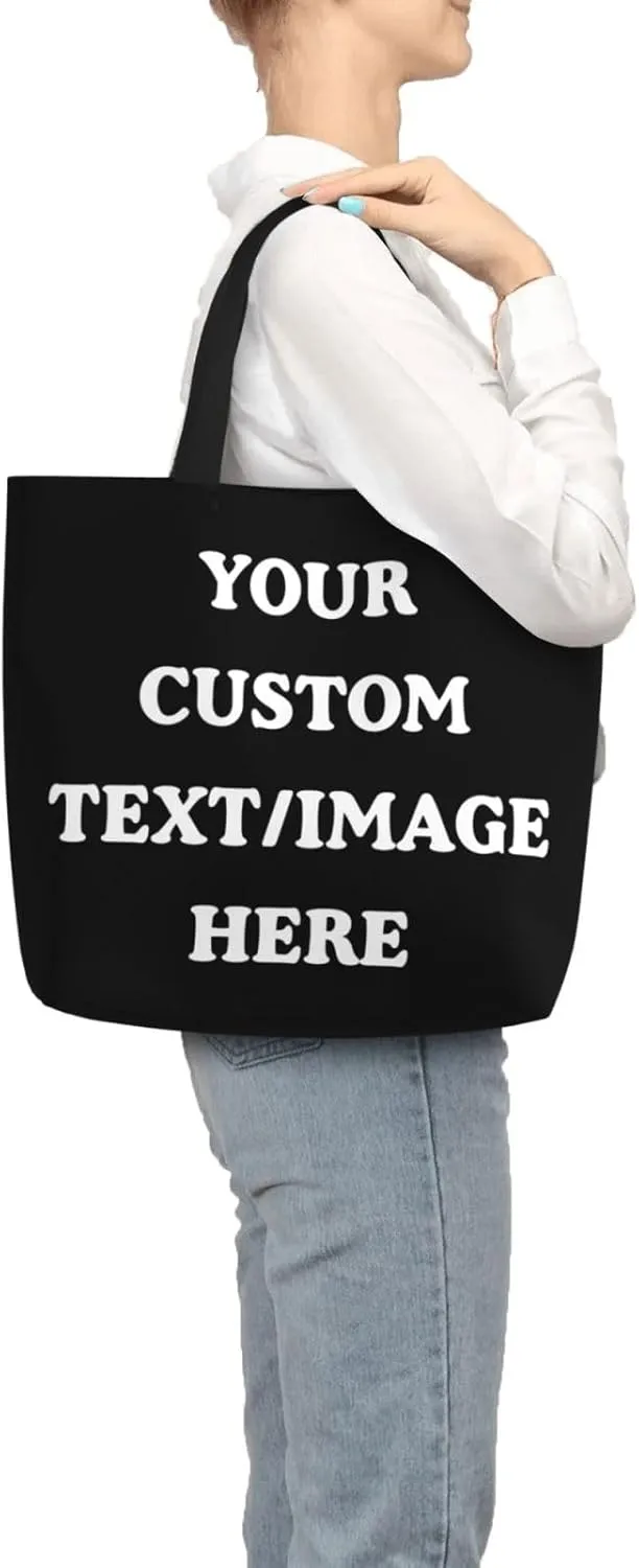 Personalized Custom Tote Bag For Travel & Business - Add Your Design - Reusable Shoulder Bag For Women