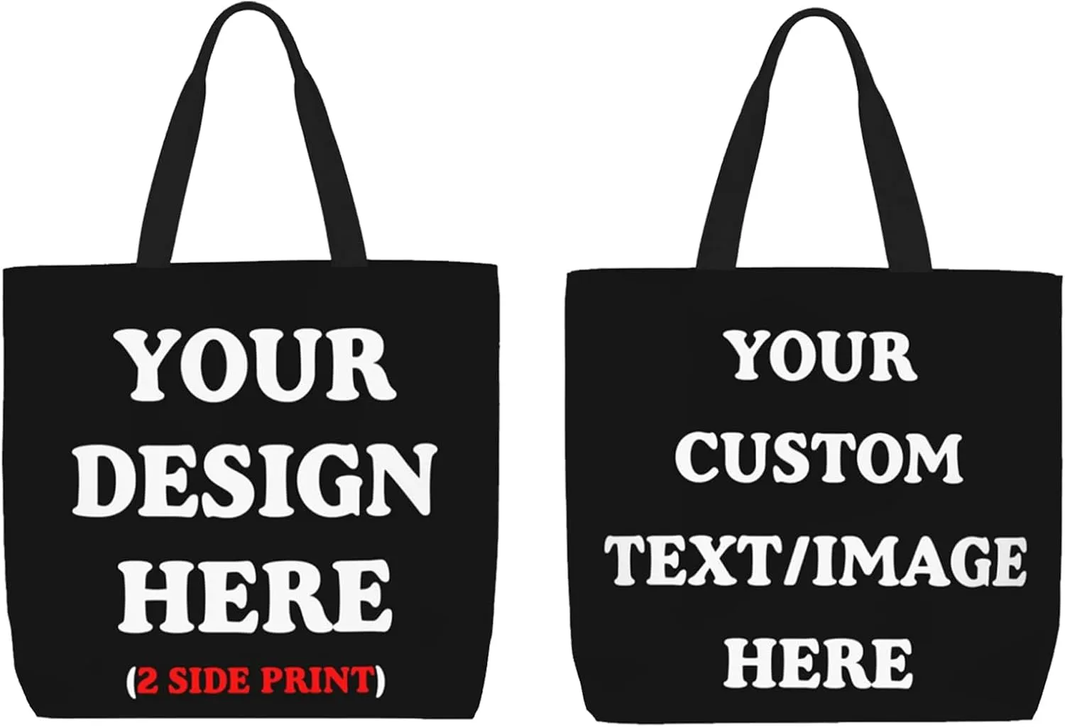 Personalized Custom Tote Bag For Travel & Business - Add Your Design - Reusable Shoulder Bag For Women