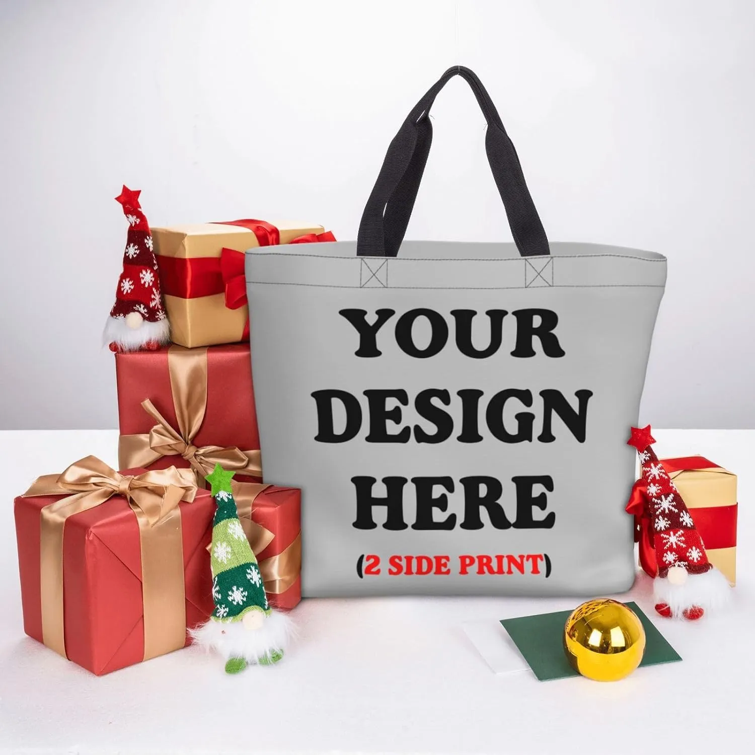 Personalized Custom Tote Bag For Travel & Business - Add Your Design - Reusable Shoulder Bag For Women