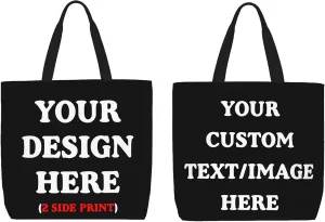 Personalized Custom Tote Bag For Travel & Business - Add Your Design - Reusable Shoulder Bag For Women