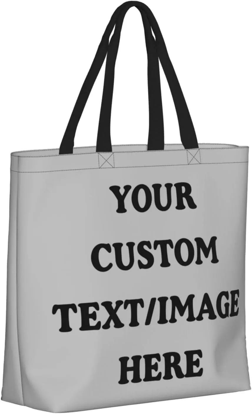 Personalized Custom Tote Bag For Travel & Business - Add Your Design - Reusable Shoulder Bag For Women