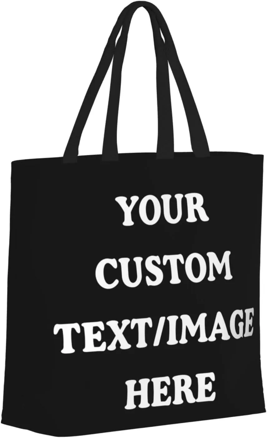 Personalized Custom Tote Bag For Travel & Business - Add Your Design - Reusable Shoulder Bag For Women