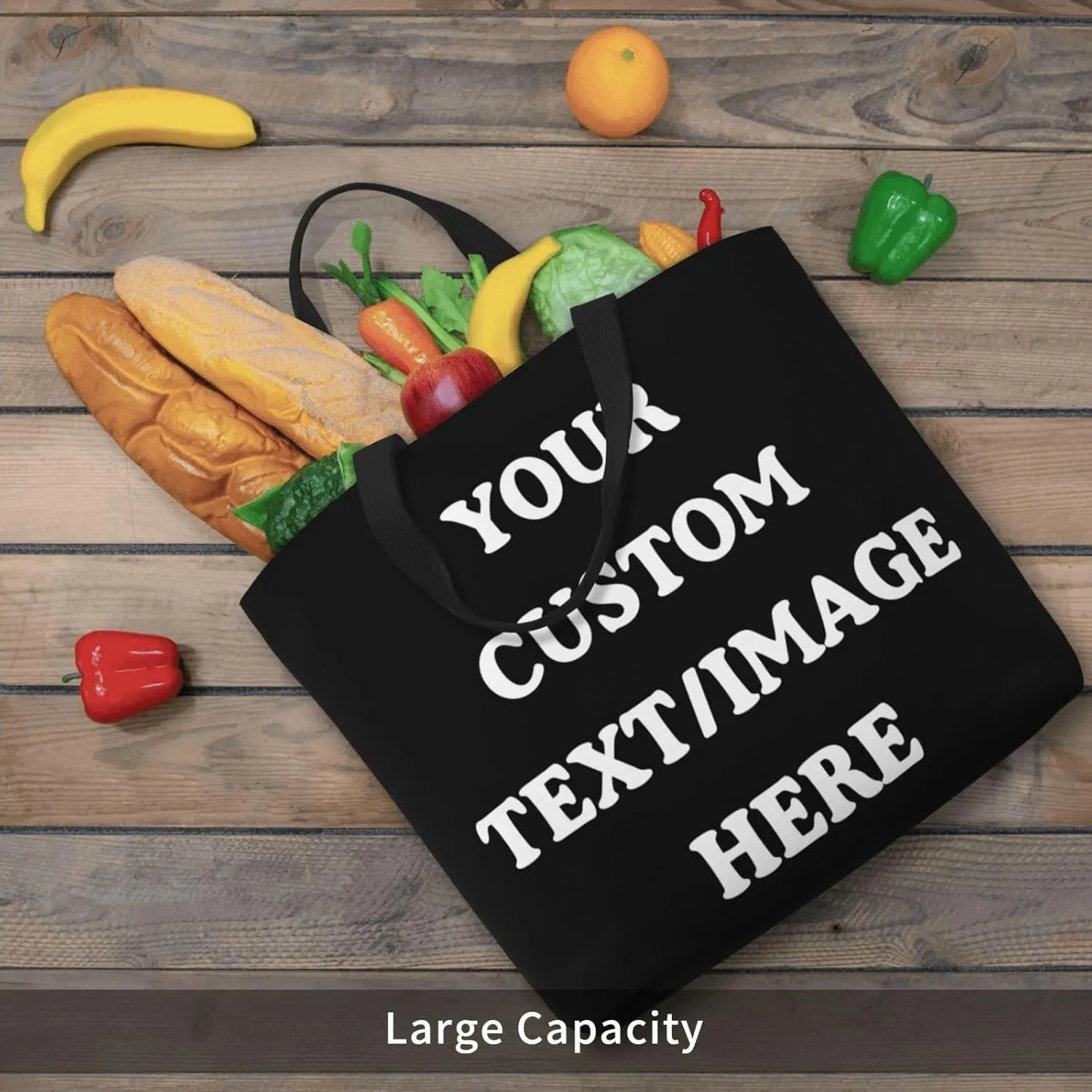 Personalized Custom Tote Bag For Travel & Business - Add Your Design - Reusable Shoulder Bag For Women