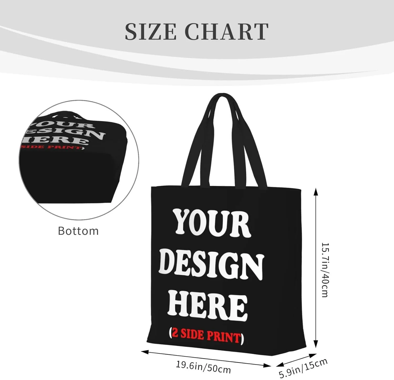 Personalized Custom Tote Bag For Travel & Business - Add Your Design - Reusable Shoulder Bag For Women