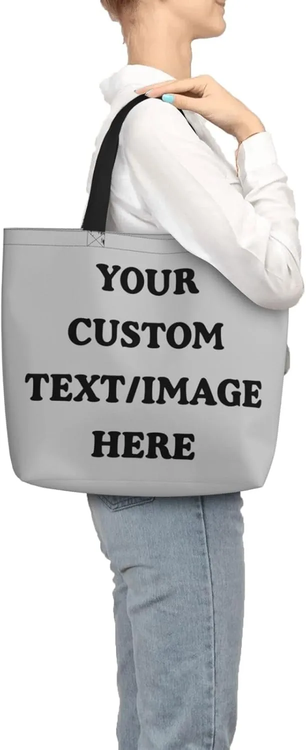 Personalized Custom Tote Bag For Travel & Business - Add Your Design - Reusable Shoulder Bag For Women