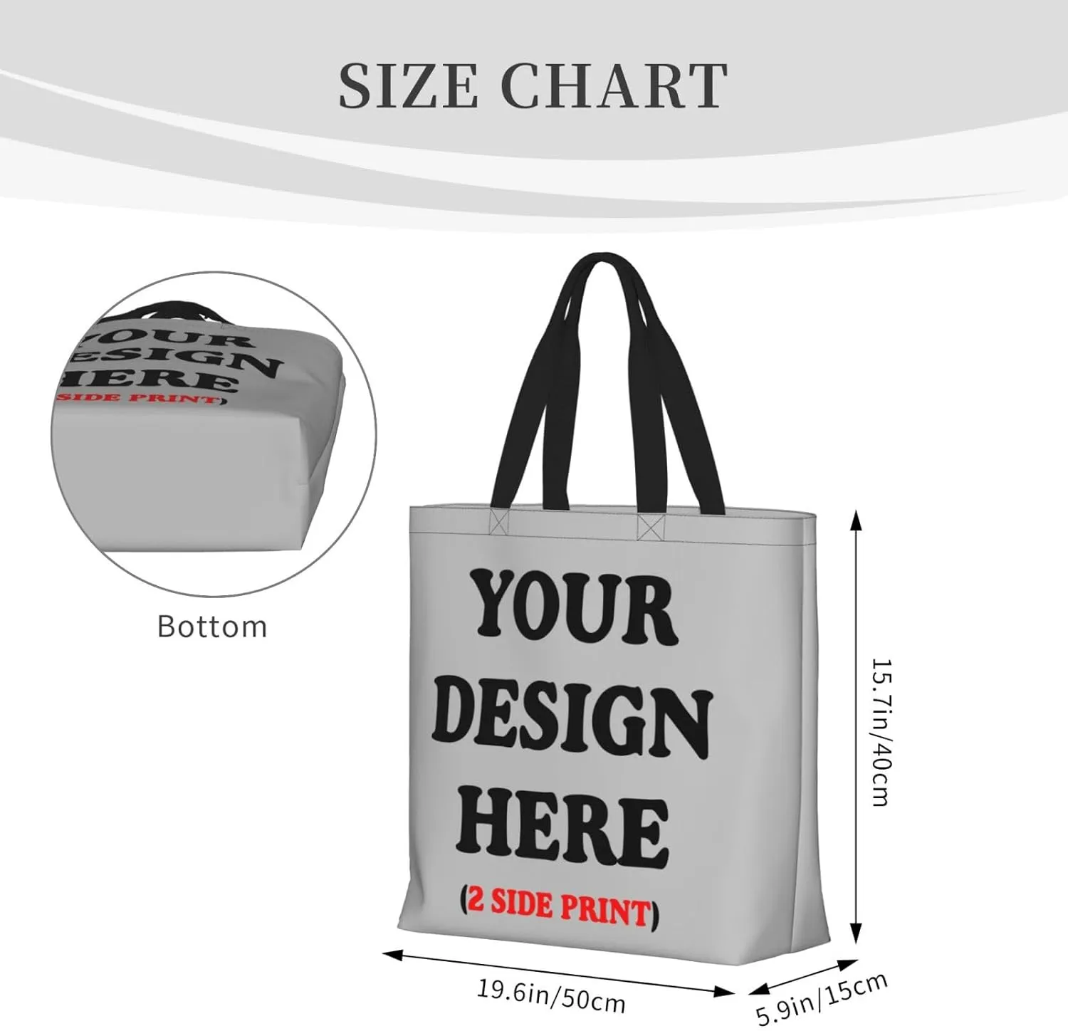 Personalized Custom Tote Bag For Travel & Business - Add Your Design - Reusable Shoulder Bag For Women