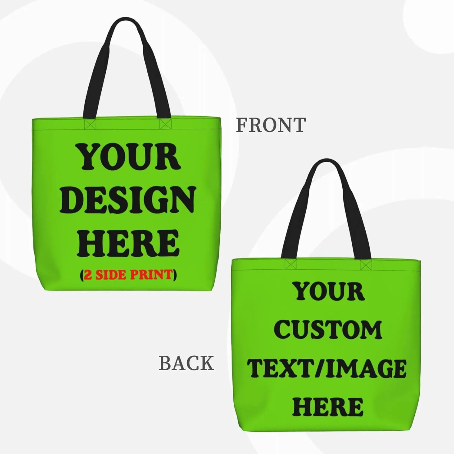 Personalized Custom Tote Bag For Travel, Business, Shopping - Add Your Design - Shoulder Bag For Women