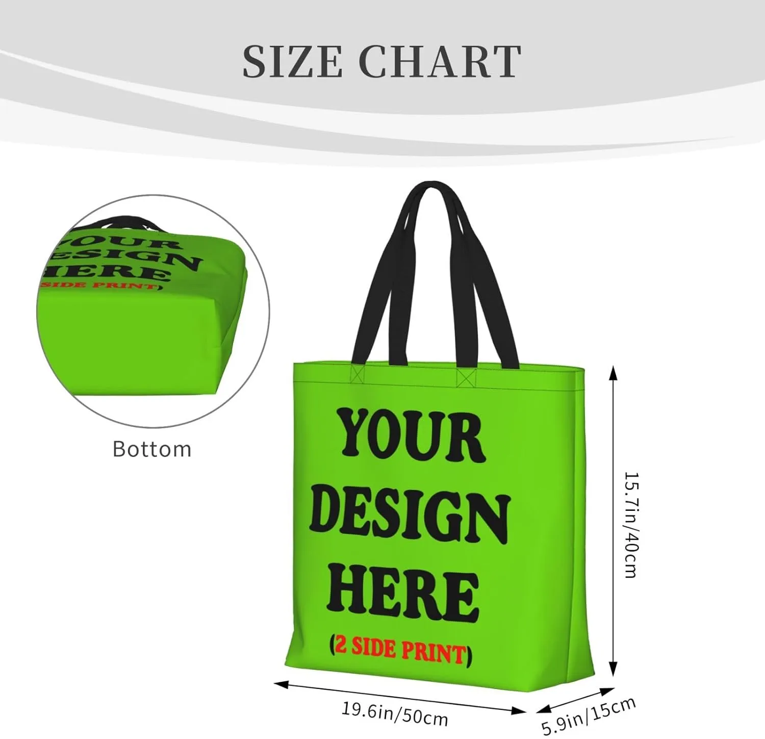 Personalized Custom Tote Bag For Travel, Business, Shopping - Add Your Design - Shoulder Bag For Women