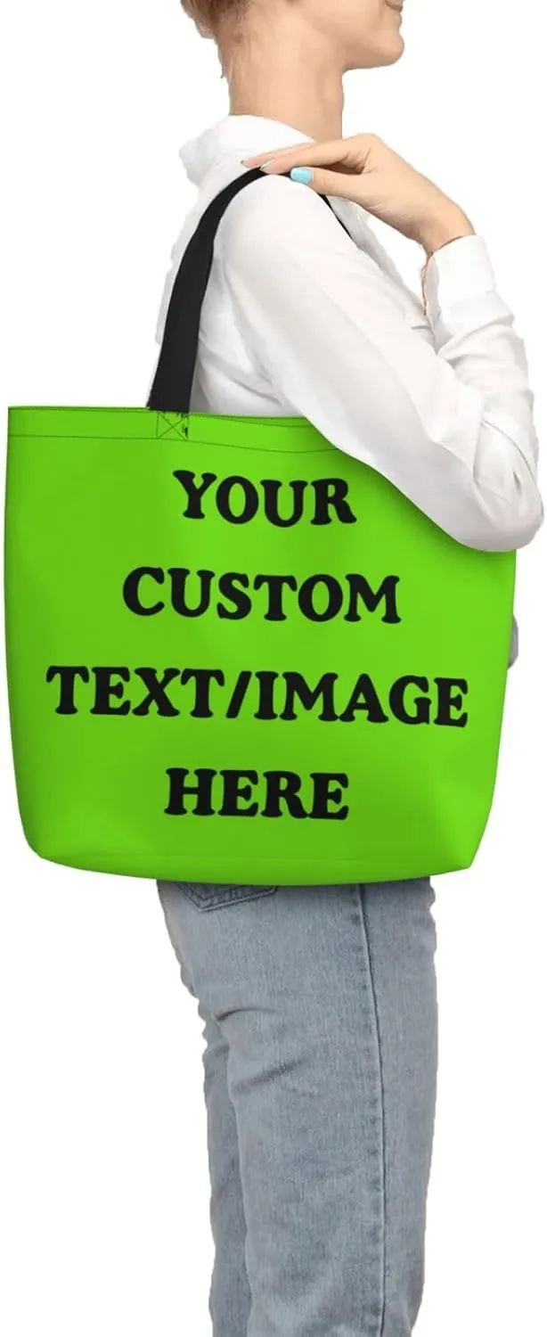 Personalized Custom Tote Bag For Travel, Business, Shopping - Add Your Design - Shoulder Bag For Women