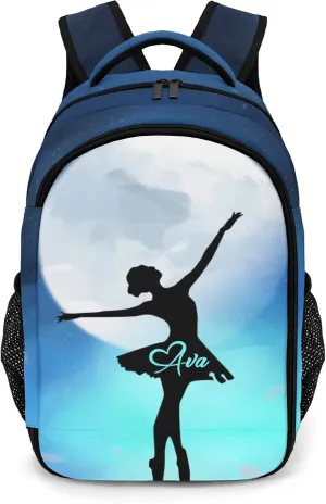 Personalized Starry Ballet Girl Backpack Multifunctional Waterproof Laptop Bag for Travel Gift