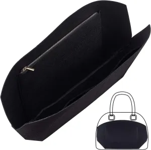 PH PandaHall Purse Organizer Insert, 1.1 x 0.9 x 0.5 Inch Felt Bag Organizer Shell Tote Organizer with Zipper and Pockets for Women Tote Purse Liner Purse in Purse Shaper Handbag, Black