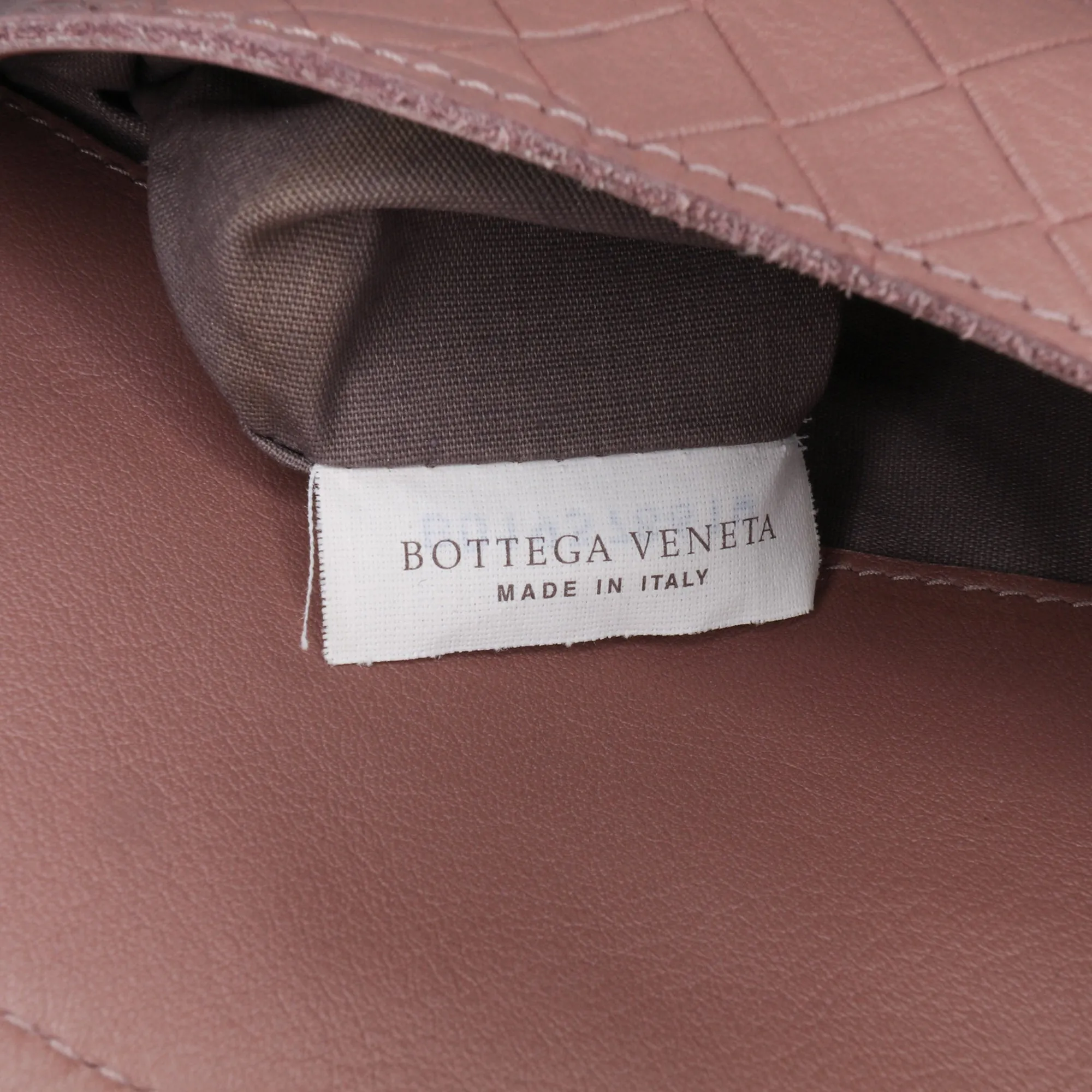 Pink Bottega Veneta Small Calfskin Intrecciomirage Embossed Butterfly Chain Crossbody