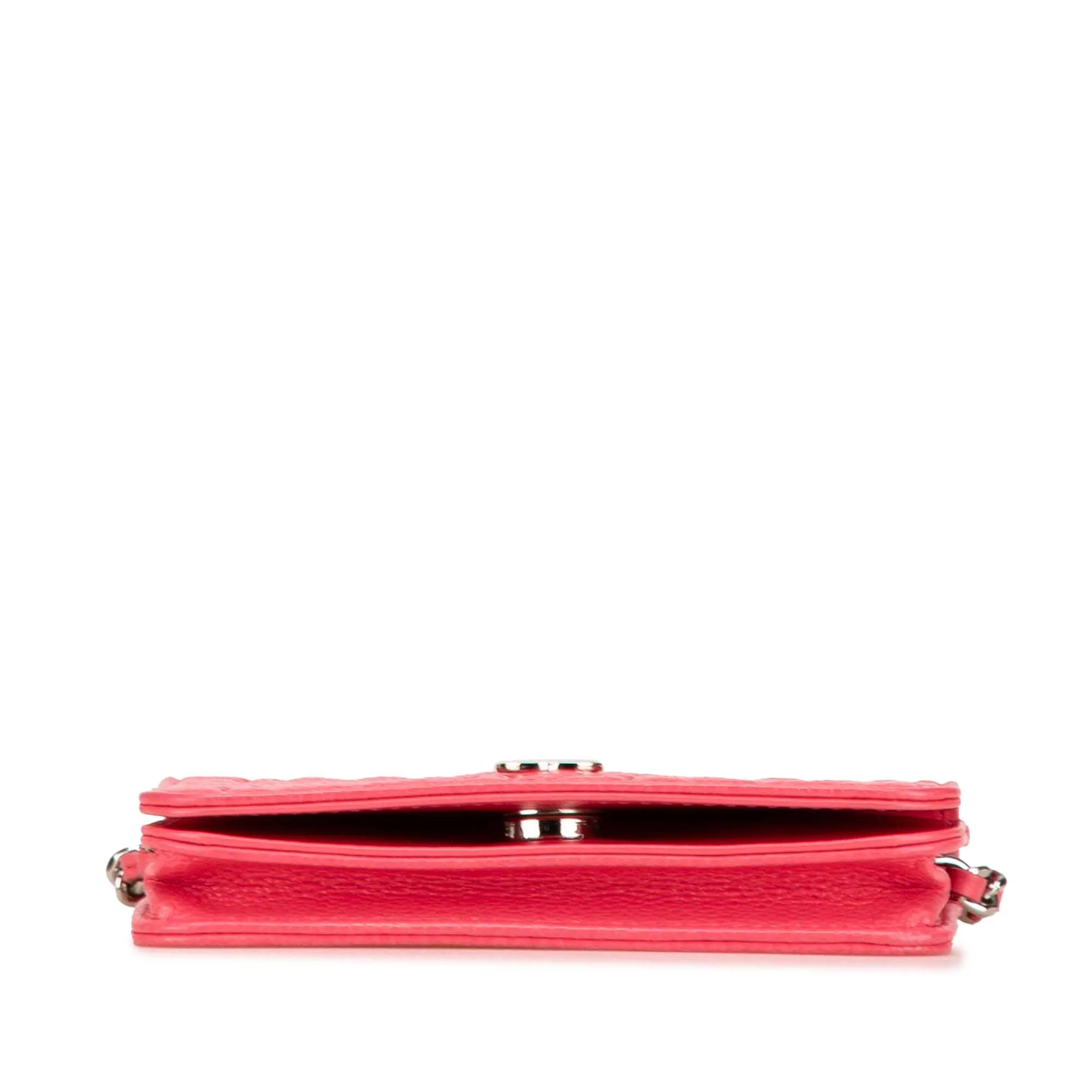 Pink Chanel CC Caviar Camellia Wallet On Chain Crossbody Bag