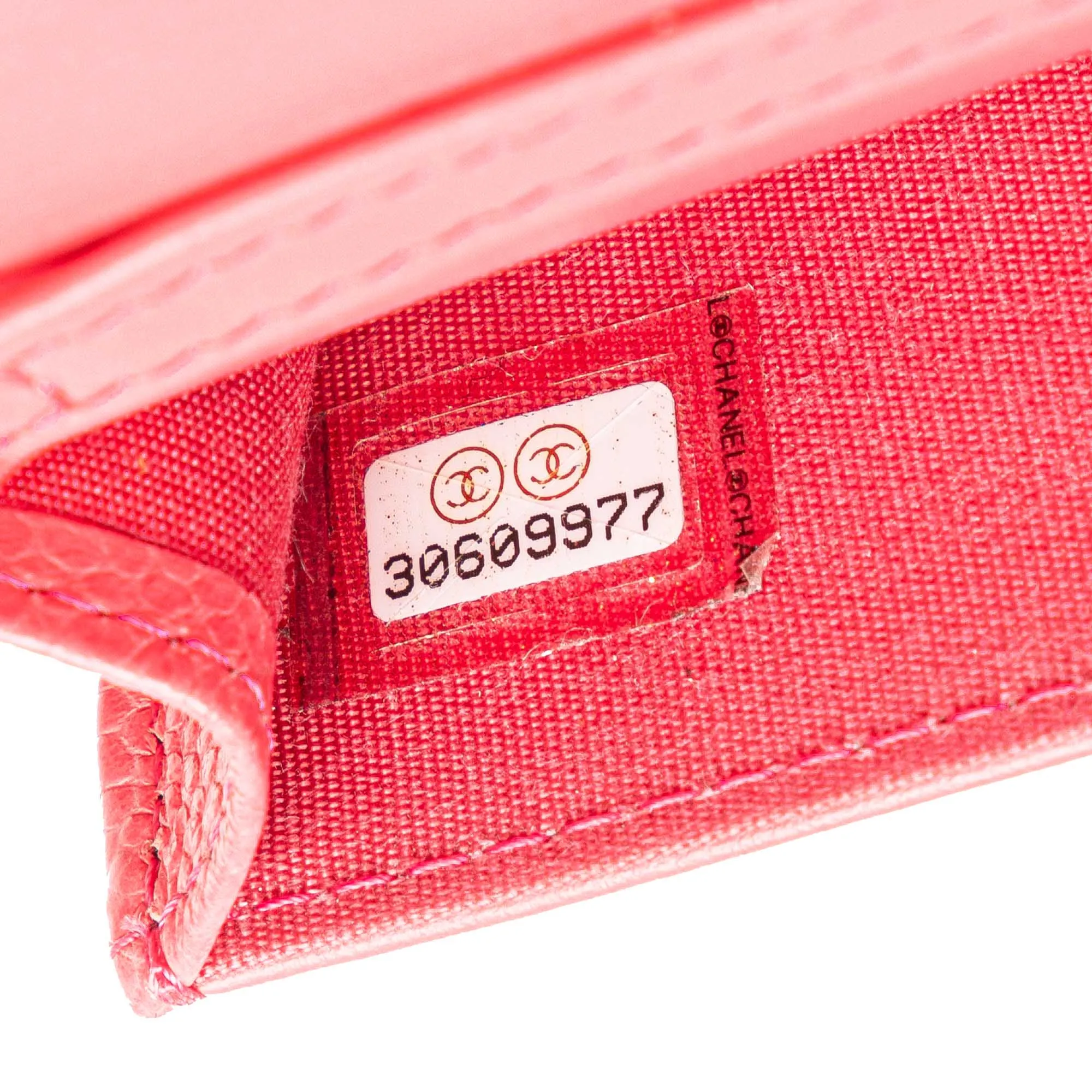 Pink Chanel CC Caviar Camellia Wallet On Chain Crossbody Bag