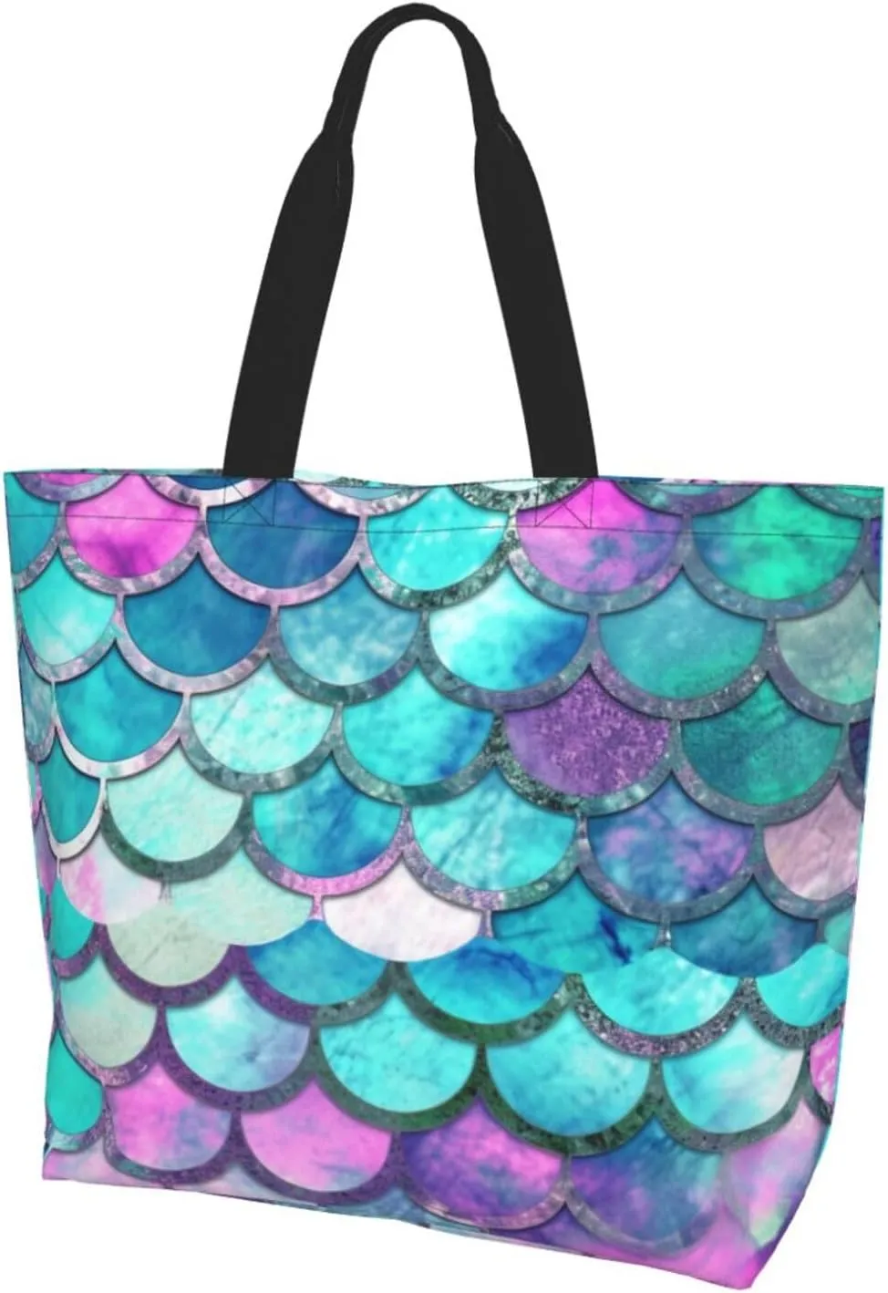 Pink Peach Pattern Printed Shoulder Bag for Women Casual Handbag Shopping Bag